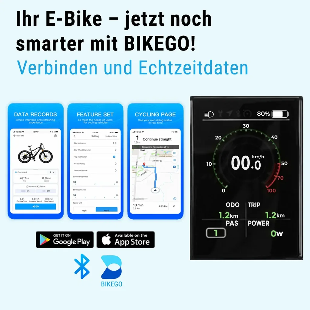 Vernetzt per BIKEGO-App & Bluetooth