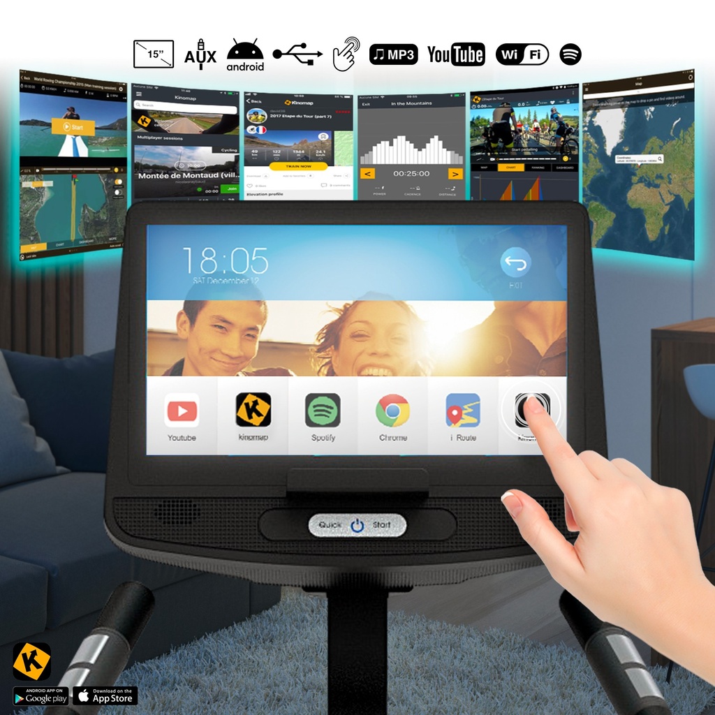 AsVIVA Ergometer Heimtrainer H21 Pro Wi-Fi – Bordcomputer display