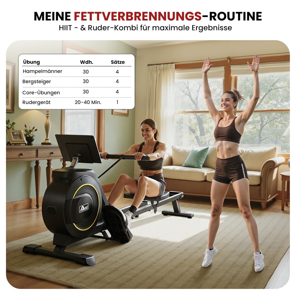 Effektive Fettverbrennung mit HIIT &amp; Rudern