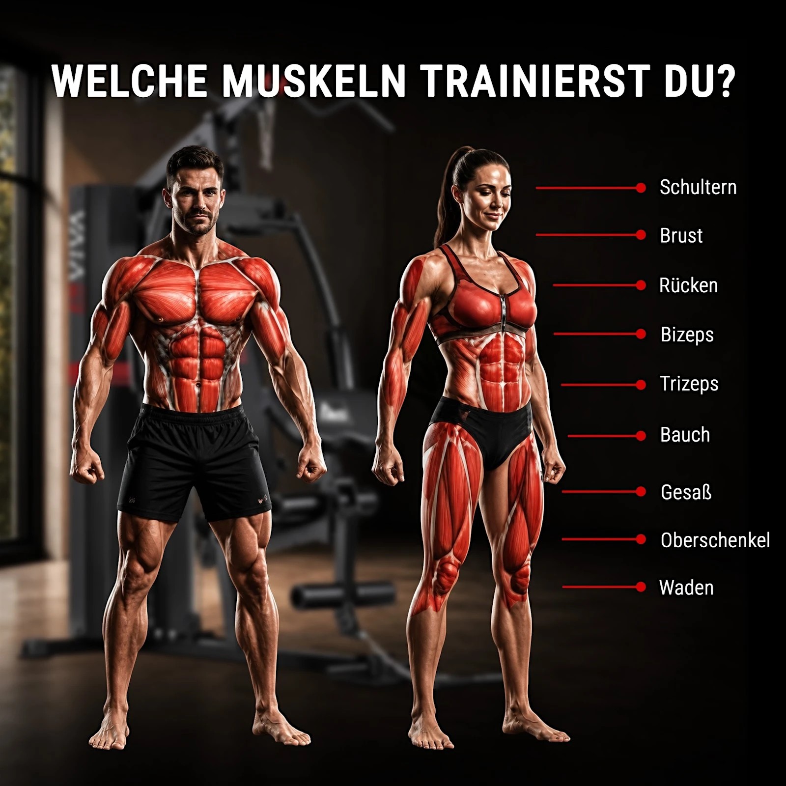 AsVIVA MG5 Pro – trainierte Muskelgruppen