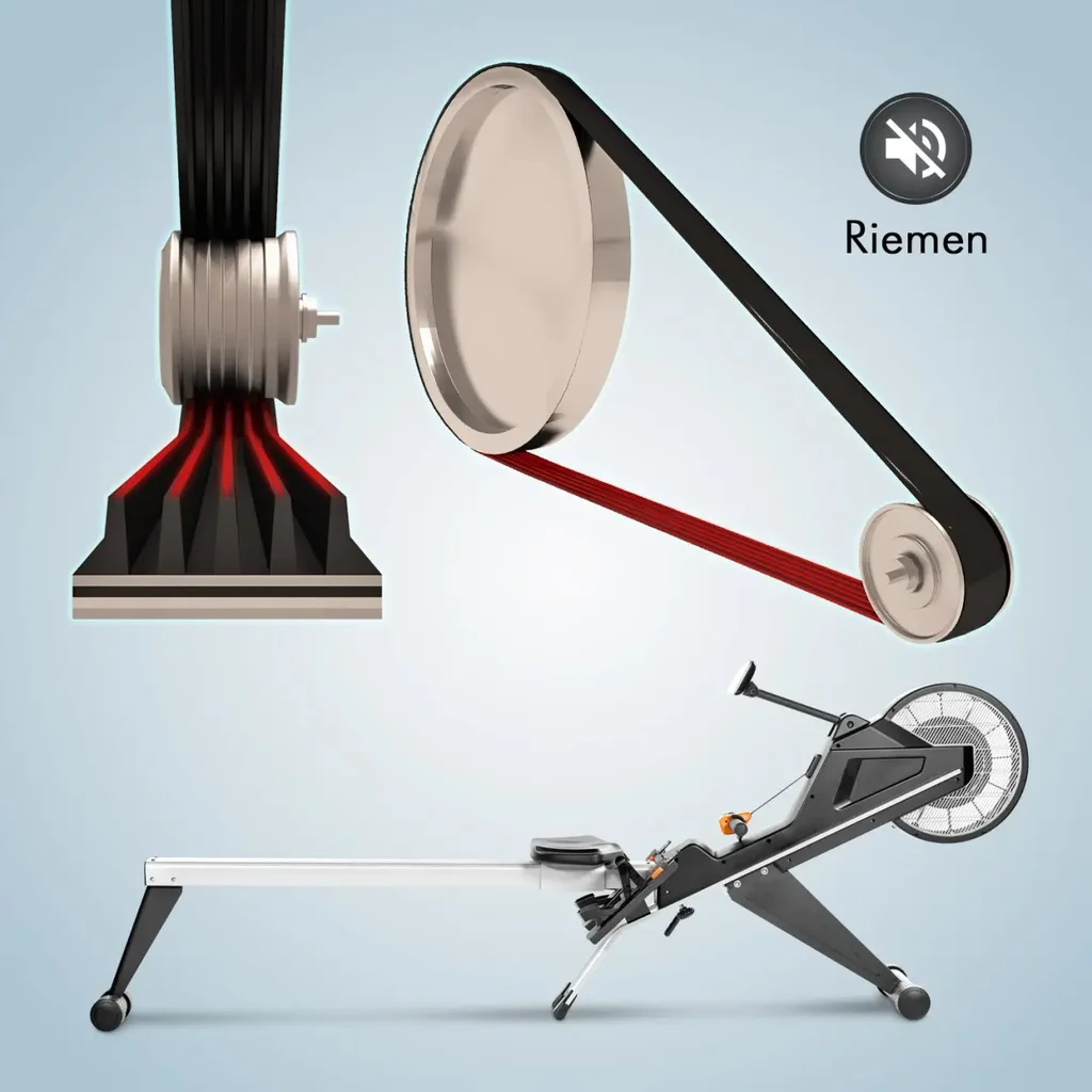 Leiser Riemenantrieb & authentisches Rudergeräusch