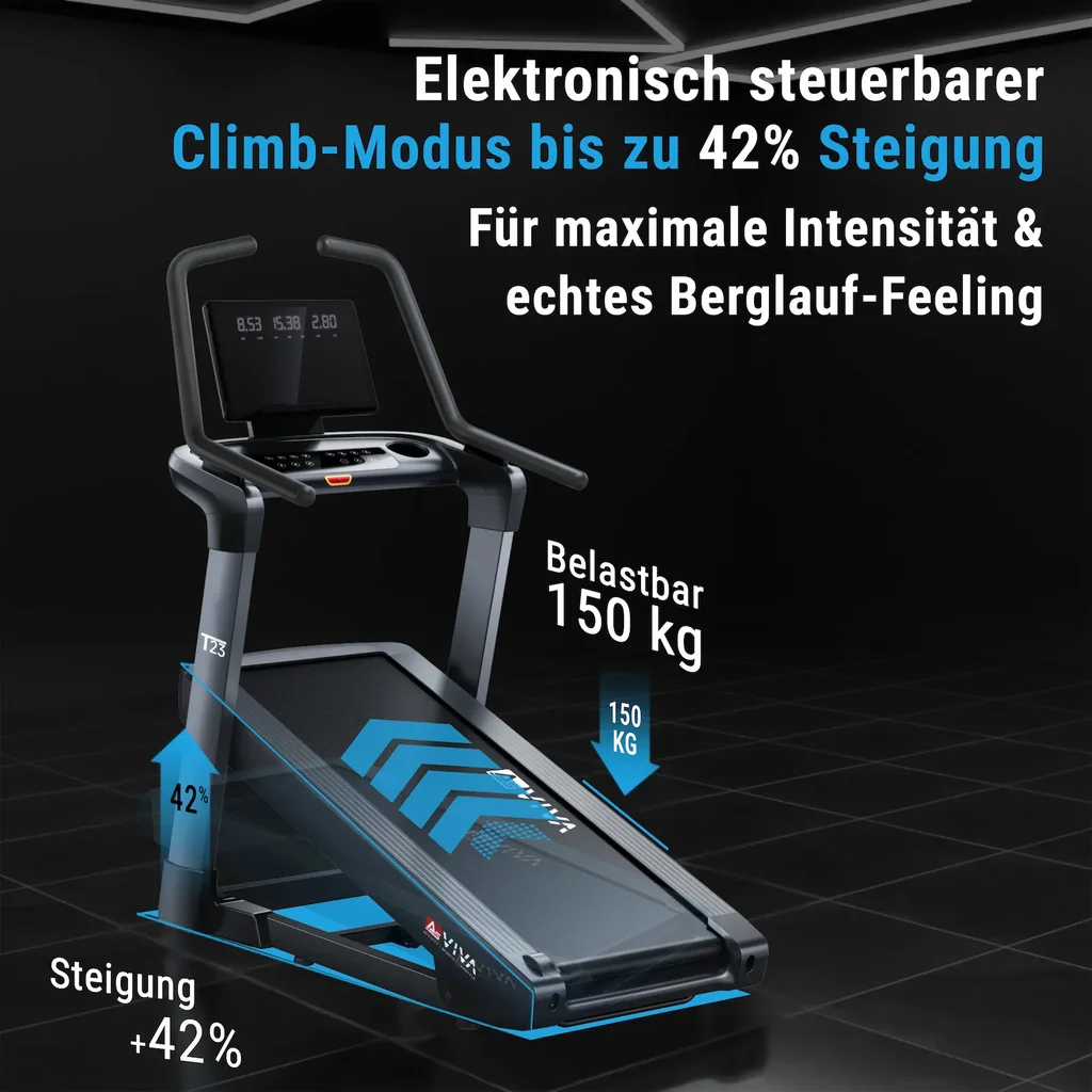 Elektronisch verstellbare Steigung des AsVIVA T23 Pro Climb